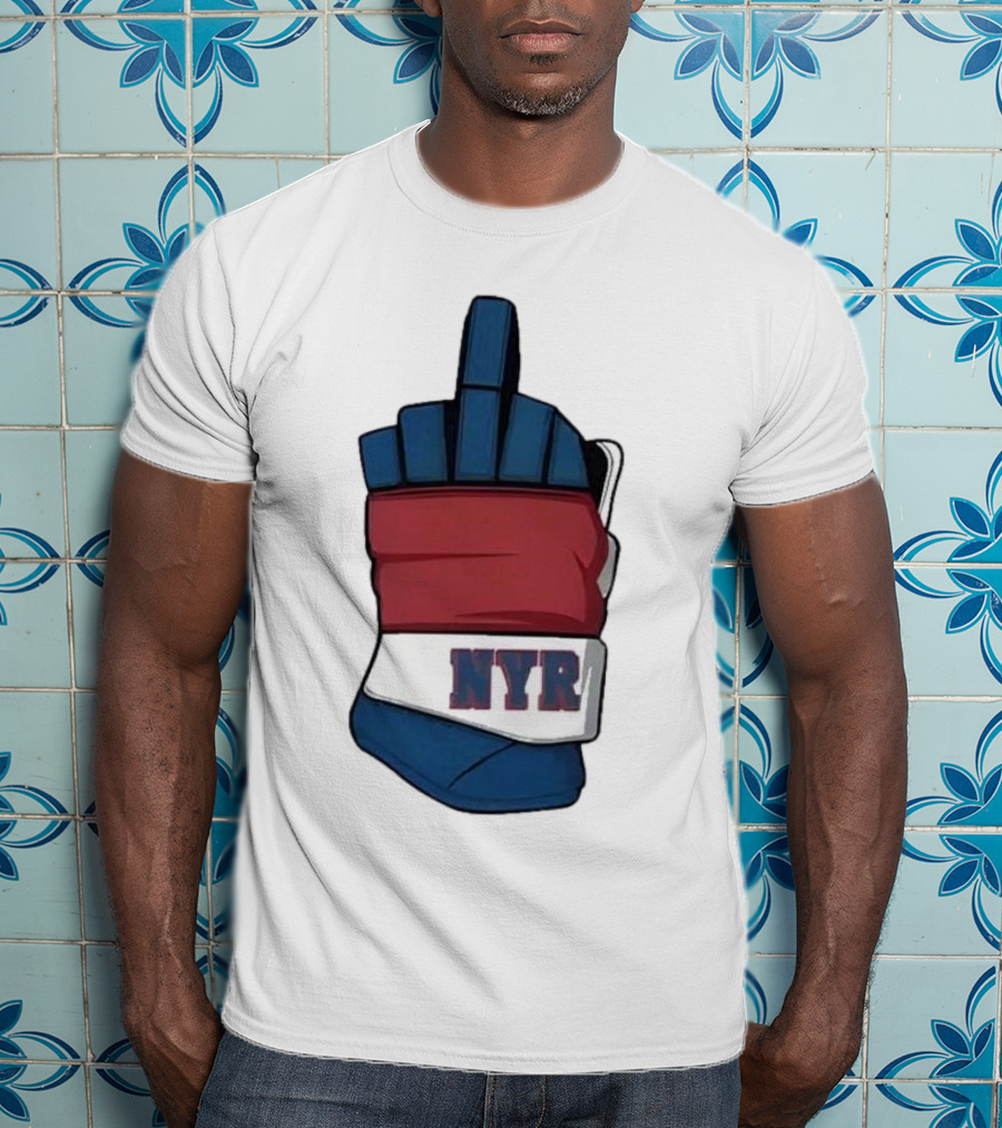 New York Rangers NYR Middle Finger Hockey Glove T-Shirt