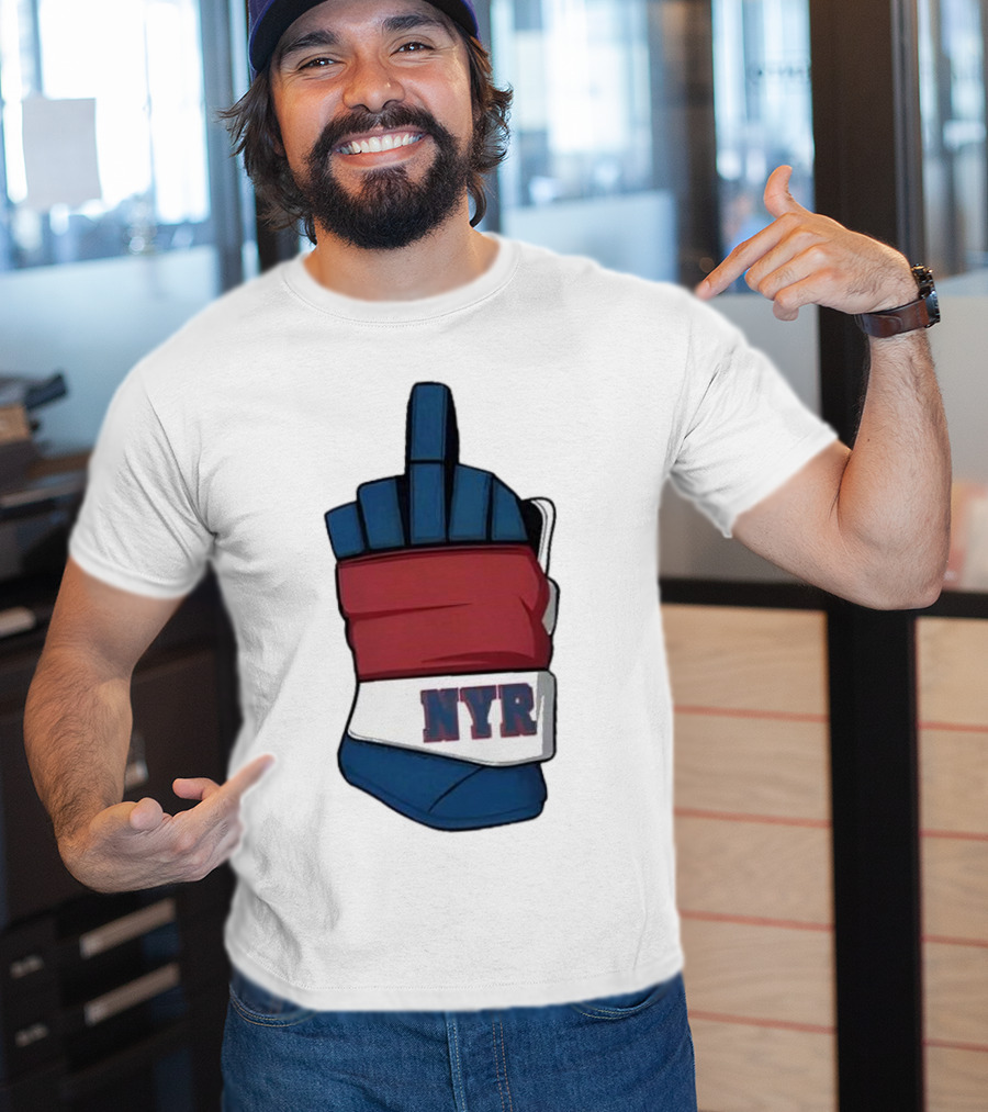 New York Rangers NYR Middle Finger Hockey Glove T-Shirt