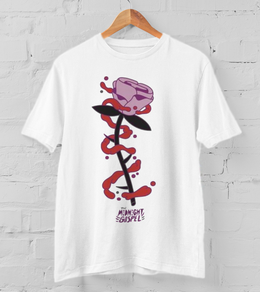 The Midnight Gospel Rose With Purple Shades And Love Swirls T-Shirt