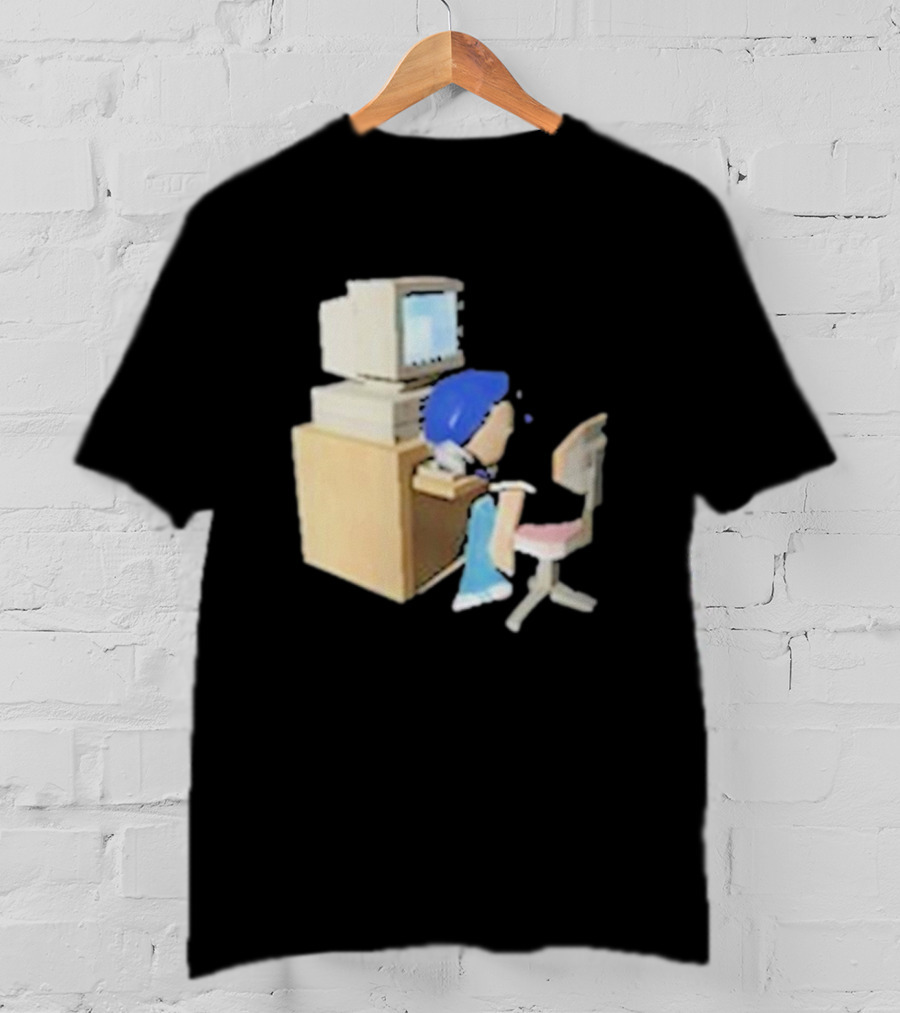 Nikki Carreon Internet Fatigue Vintage Computer Cartoon Figure T-Shirt