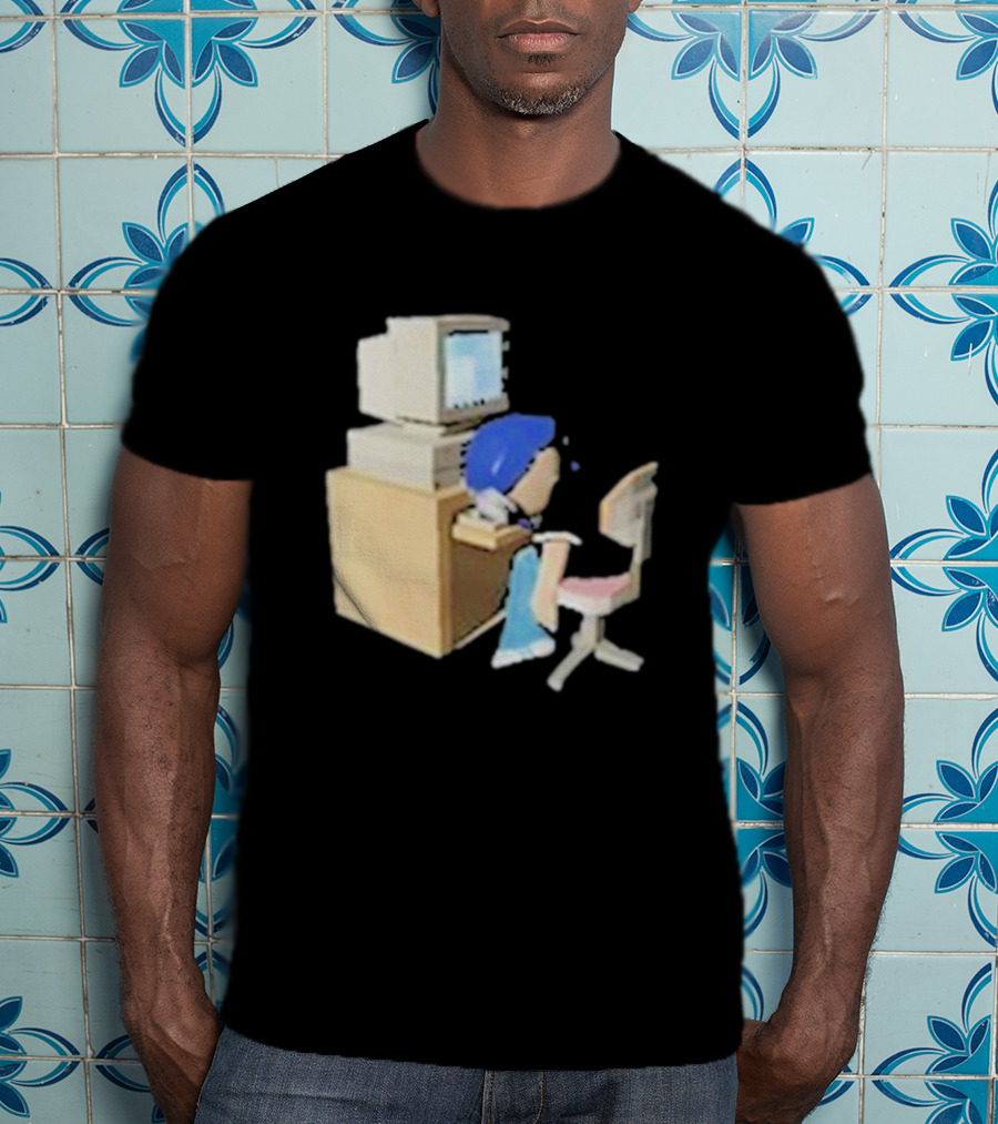 Nikki Carreon Internet Fatigue Vintage Computer Cartoon Figure T-Shirt