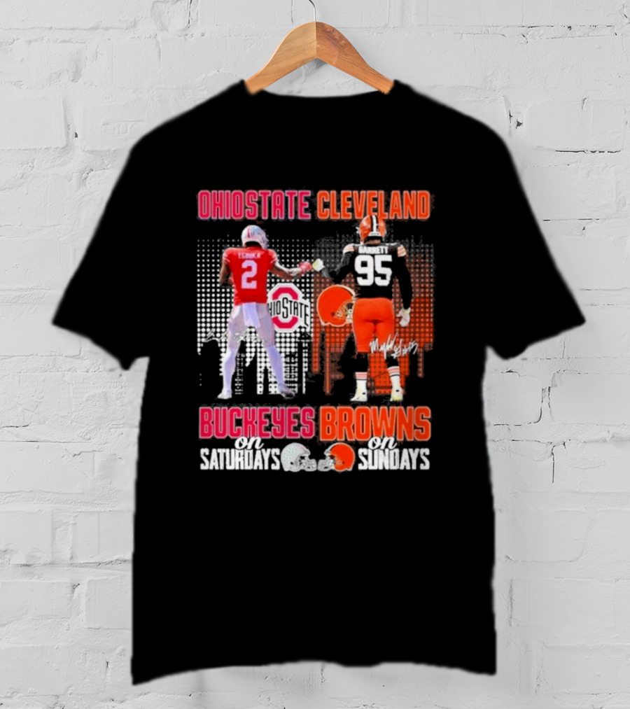 Ohio State Cleveland Buckeyes Browns On Saturdays On Sundays T-Shirt