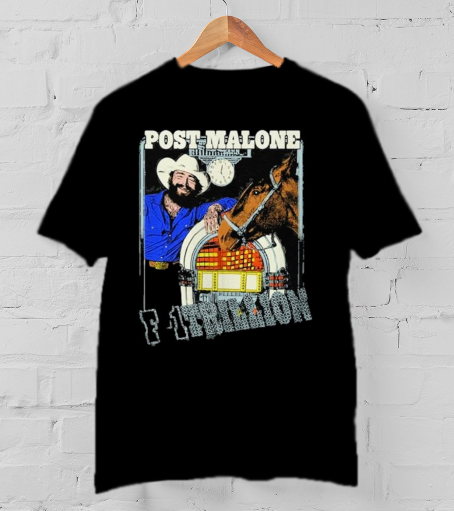 Post Malone F-1 Trillion Juke Box Cowboy And Horse Scene T-Shirt