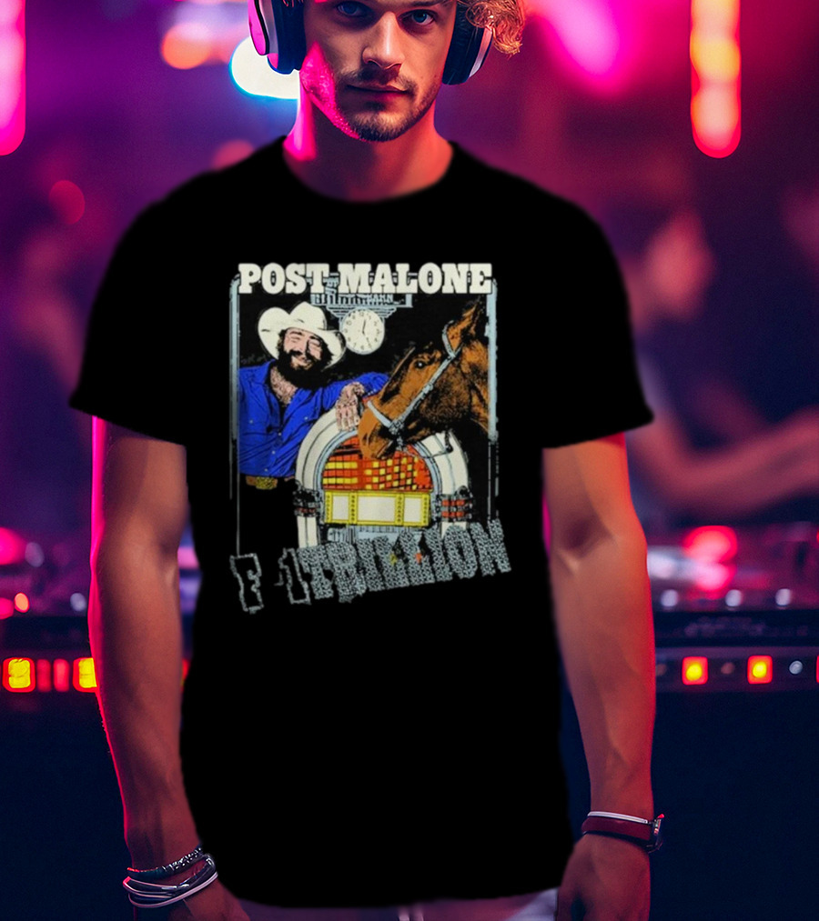 Post Malone F-1 Trillion Juke Box Cowboy And Horse Scene T-Shirt