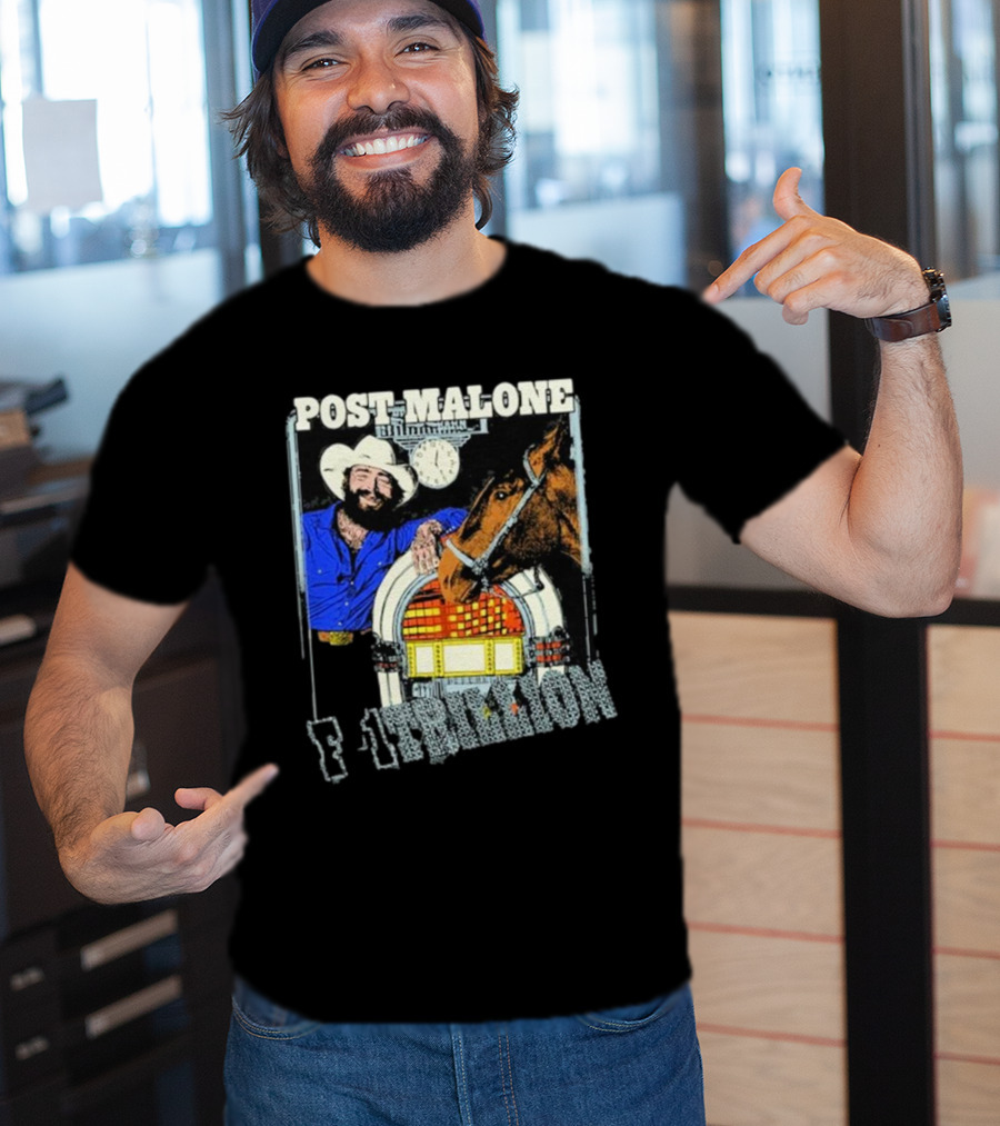 Post Malone F-1 Trillion Juke Box Cowboy And Horse Scene T-Shirt