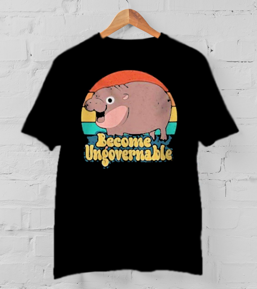 Become Ungovernable Baby Hippo Retro Circles T-Shirt
