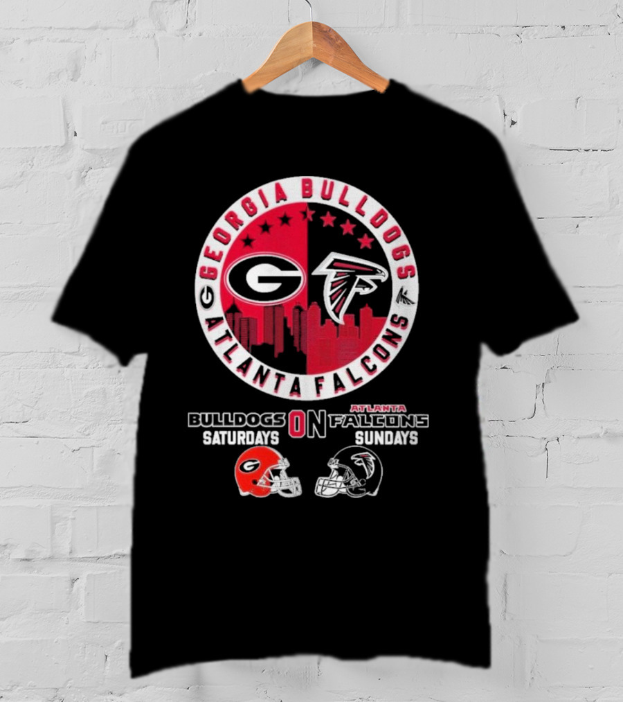 Georgia Bulldogs Saturdays Atlanta Falcons Sundays Football Fans T-Shirt