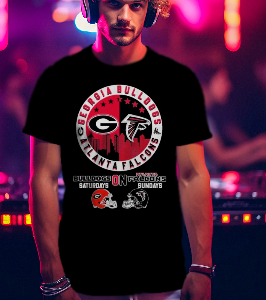 Georgia Bulldogs Saturdays Atlanta Falcons Sundays Football Fans T-Shirt