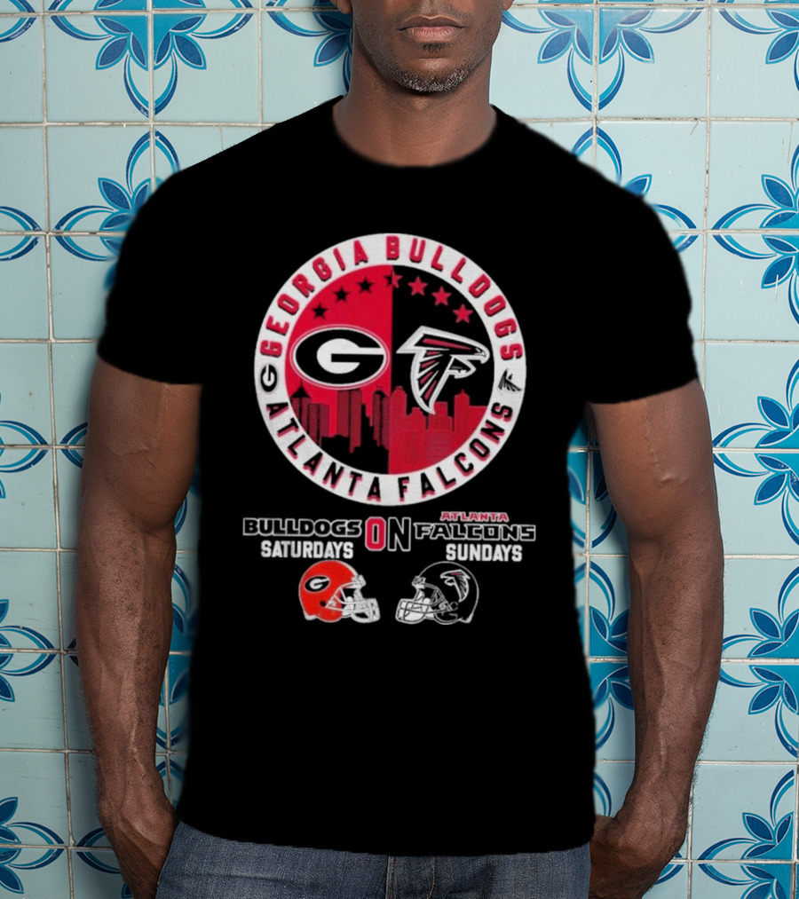 Georgia Bulldogs Saturdays Atlanta Falcons Sundays Football Fans T-Shirt