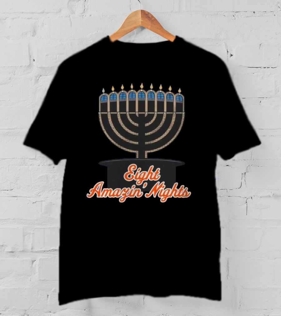 Hanukkah New York Mets Eight Amazin’ Nights Menorah T-Shirt