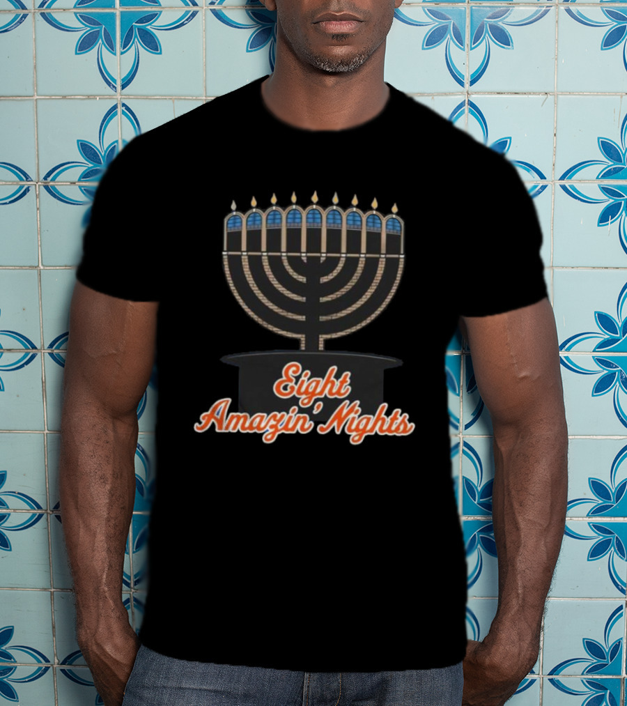 Hanukkah New York Mets Eight Amazin’ Nights Menorah T-Shirt
