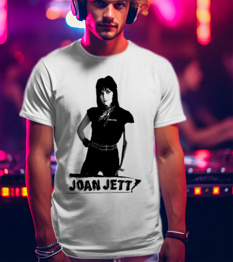 Joan Jett Crimson And Clover Photo Joan Jett Black And White Image T-Shirt