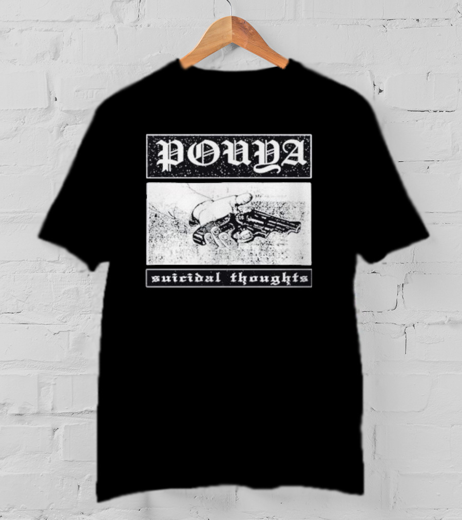 Pouya Suicidal Thoughts Hand Holding Gun T-Shirt