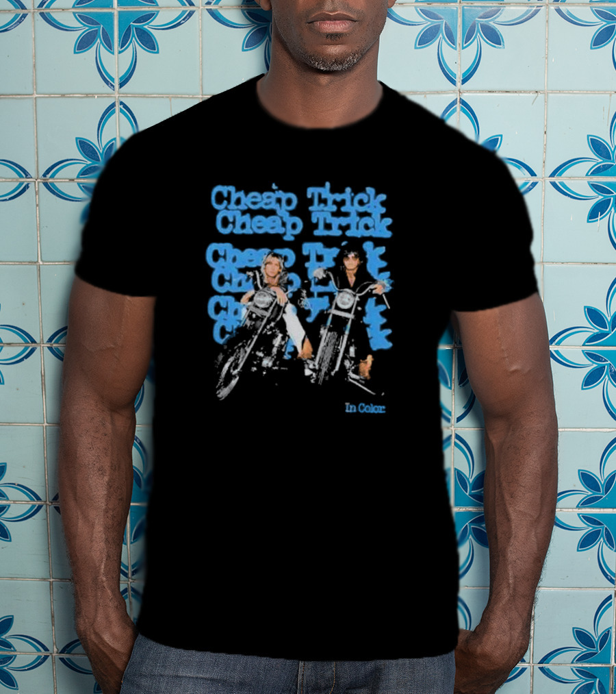 Cheap Trick In Color Motorcycle Riders T-Shirt