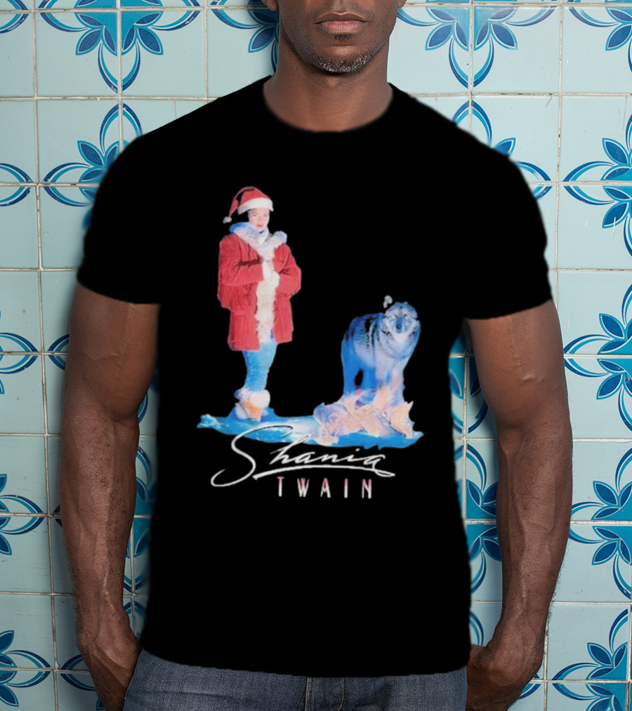 Shania Twain Holiday Santa Suit And Wolf T-Shirt