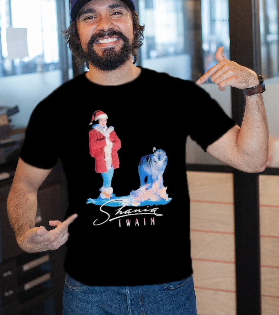 Shania Twain Holiday Santa Suit And Wolf T-Shirt