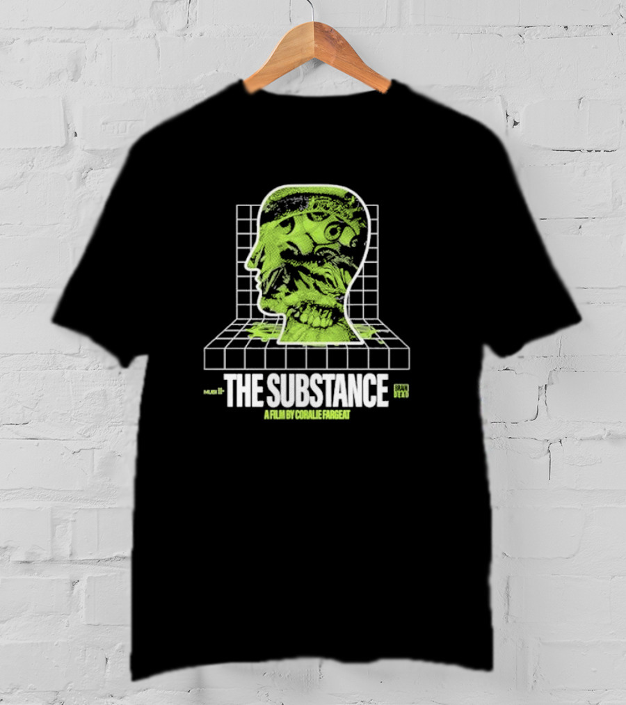 The Substance A Film By Coralie Fargeat MUDB Grand Studio Head On Grid With Eye And Mouth T-Shirt