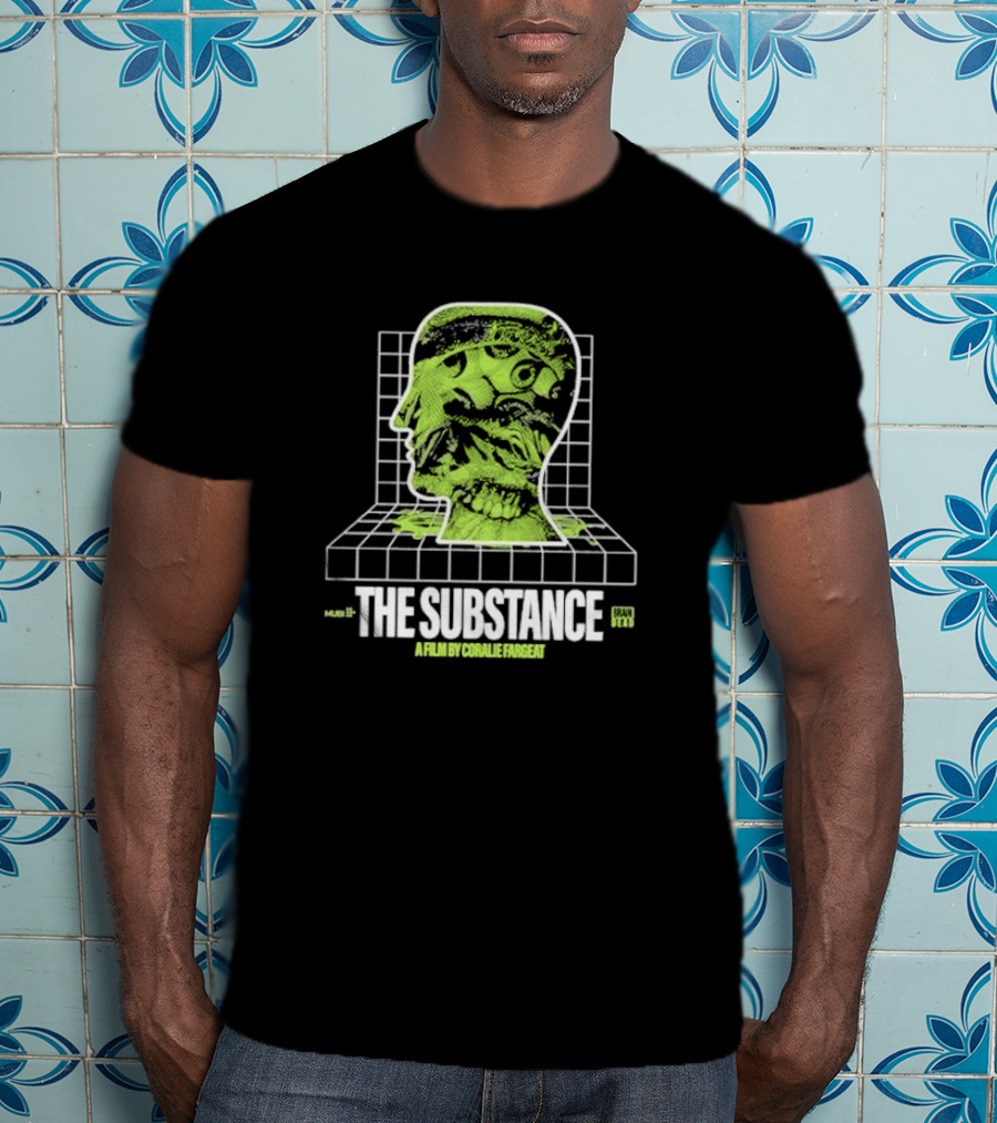 The Substance A Film By Coralie Fargeat MUDB Grand Studio Head On Grid With Eye And Mouth T-Shirt