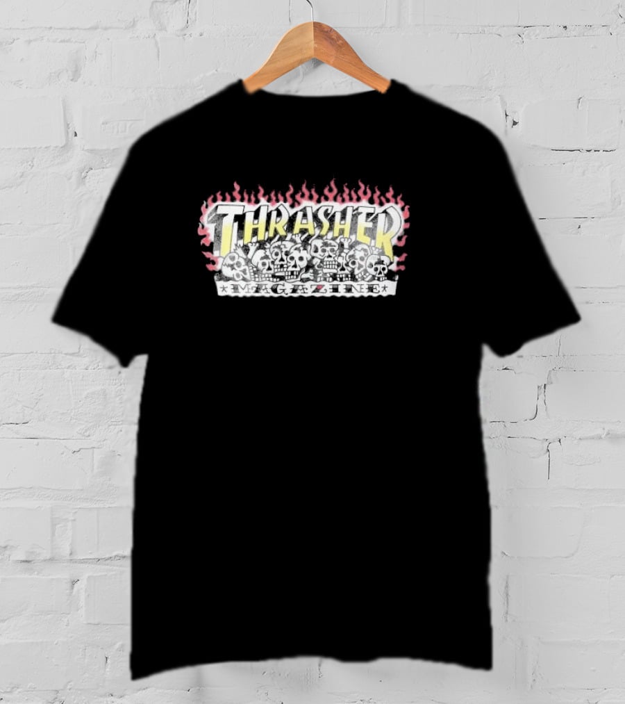 Thrasher Magazine Flaming Skull Graphics T-Shirt