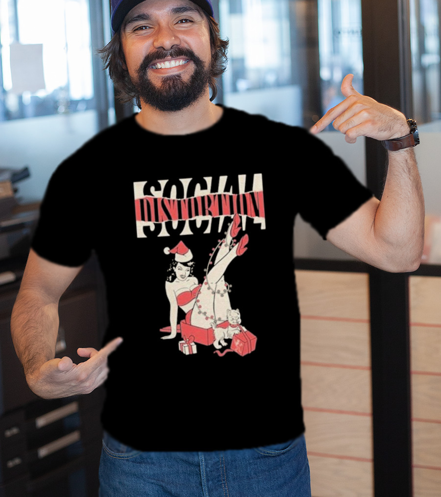 Social Distortion Holiday Pinup Torn Logo Santa Hat Retro Gifts T-Shirt