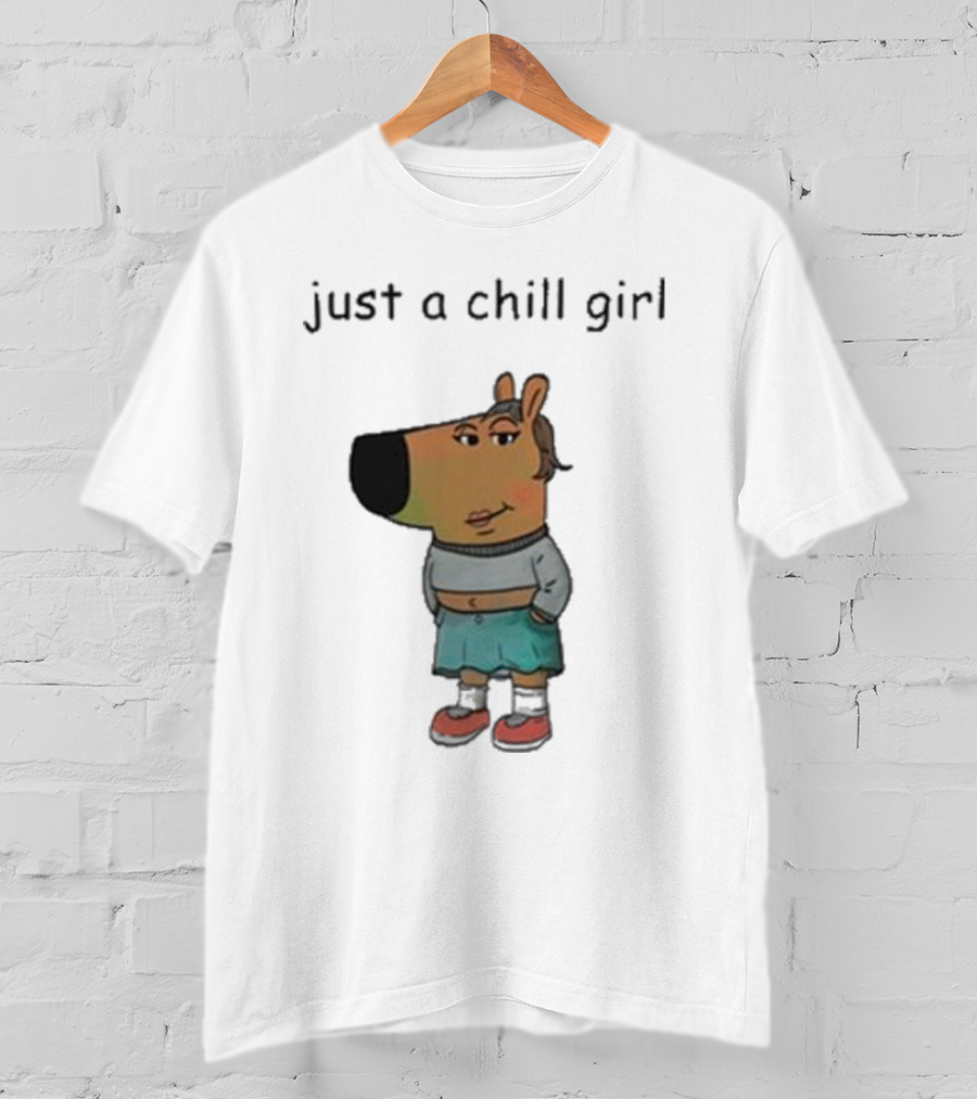 Just A Chill Girl Wearing Character With Crossed Arms And Sneakers T-Shirt