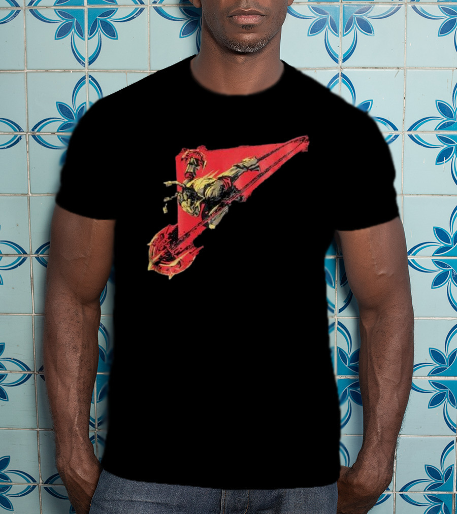 Arcane Ambessa Warrior Riding Battle Axe On Red Triangular Path T-Shirt