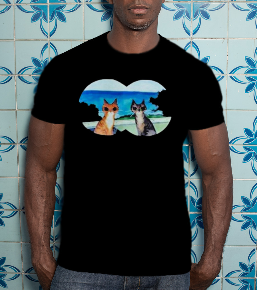 Kelly Pringle Private Conversation Ocean Cats Binocular View T-Shirt