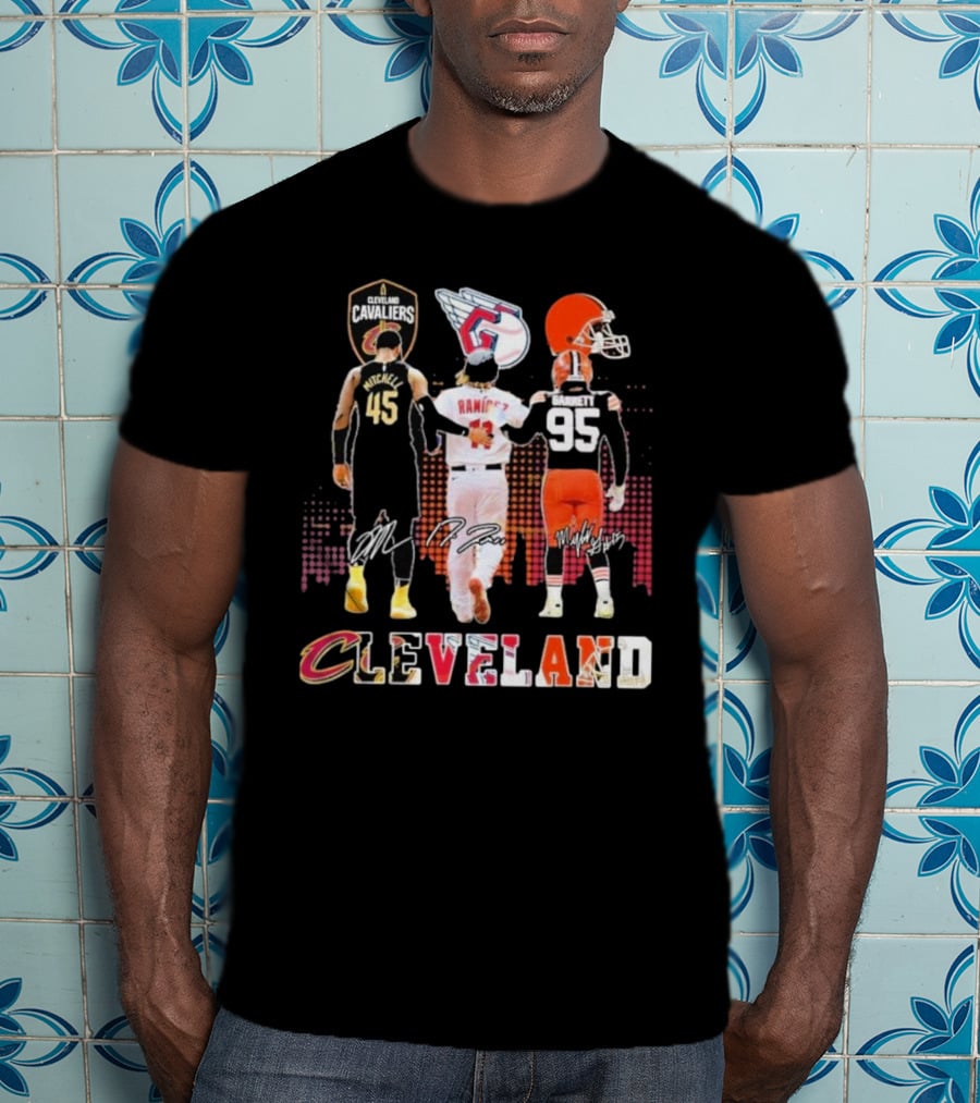 Cleveland Cavaliers Guardians Browns Mitchell Ramírez Garrett Signatures T-Shirt