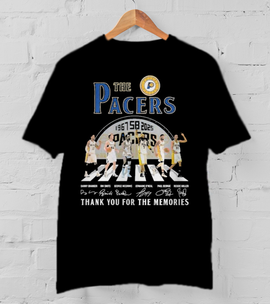 The Pacers 1967-2025 Thank You For The Memories Danny Granger Rik Smits George McGinnis Jermaine O'Neal Paul George Reggie Miller T-Shirt