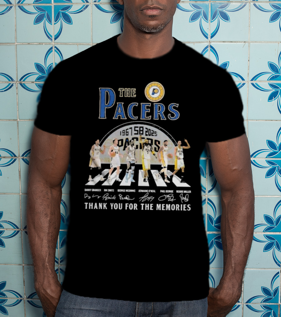 The Pacers 1967-2025 Thank You For The Memories Danny Granger Rik Smits George McGinnis Jermaine O'Neal Paul George Reggie Miller T-Shirt