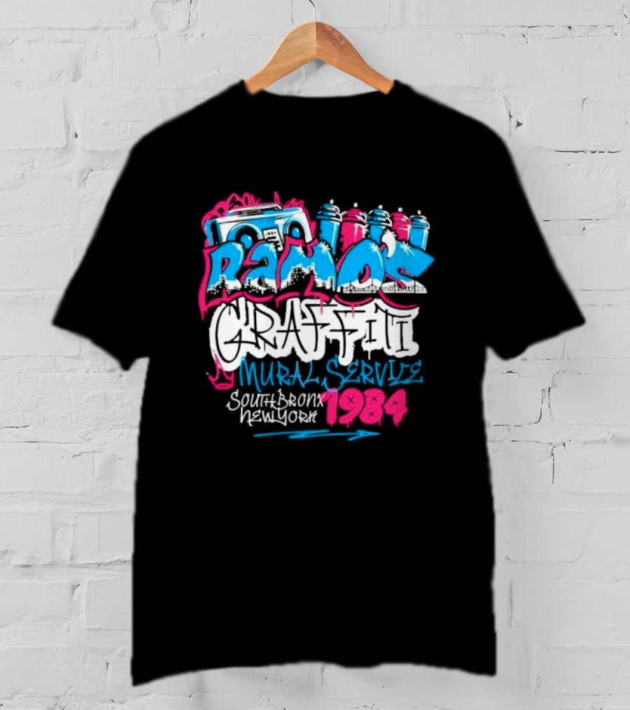 Ramos Graffiti Mural Service South Bronx New York 1984 T-Shirt