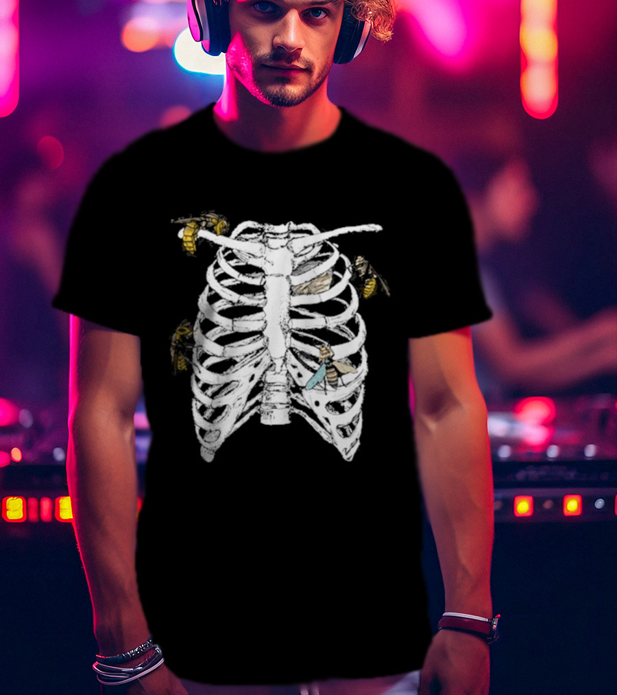 Happenstance Haven His Ribcage With Hornets Nest Inside T-Shirt