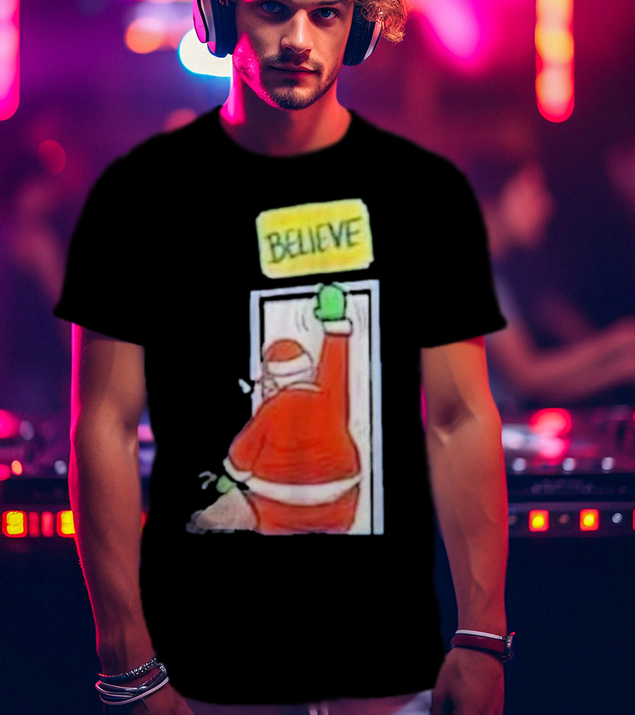 Santa Ted Lasso Believe Christmas Holiday Image T-Shirt