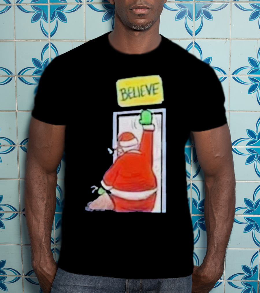 Santa Ted Lasso Believe Christmas Holiday Image T-Shirt