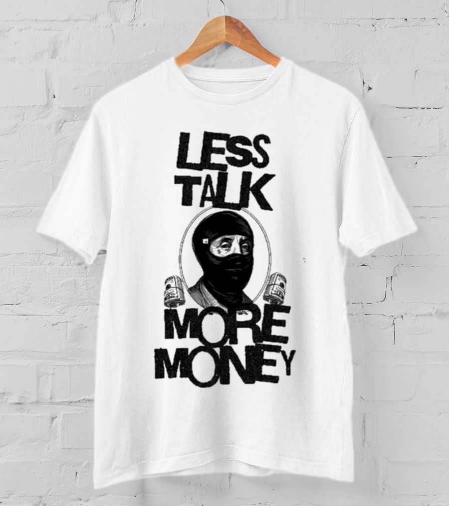 City Boys Franklin Less Talk More Money Masked Figure With Headphones T-Shirt