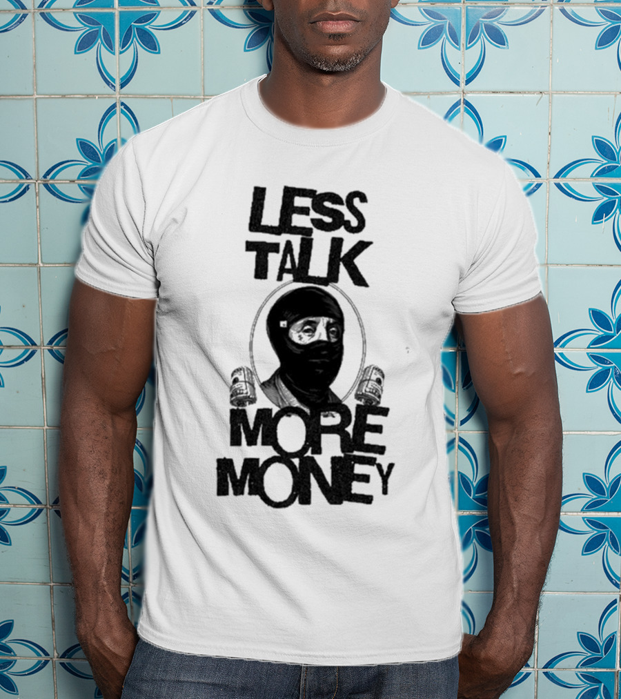 City Boys Franklin Less Talk More Money Masked Figure With Headphones T-Shirt