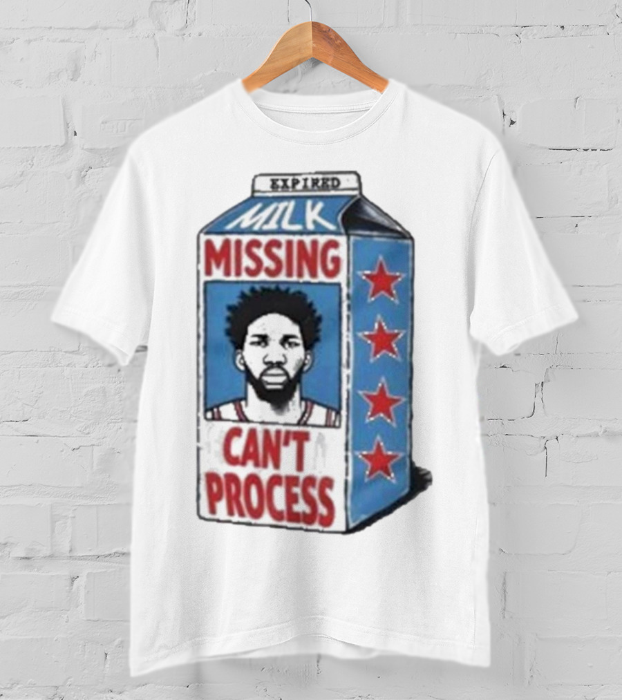 Joel Embiid Expired Milk Carton Missing Can't Process Philly Stars T-Shirt