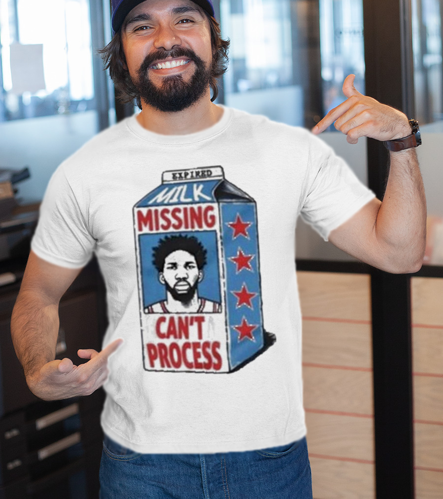 Joel Embiid Expired Milk Carton Missing Can't Process Philly Stars T-Shirt
