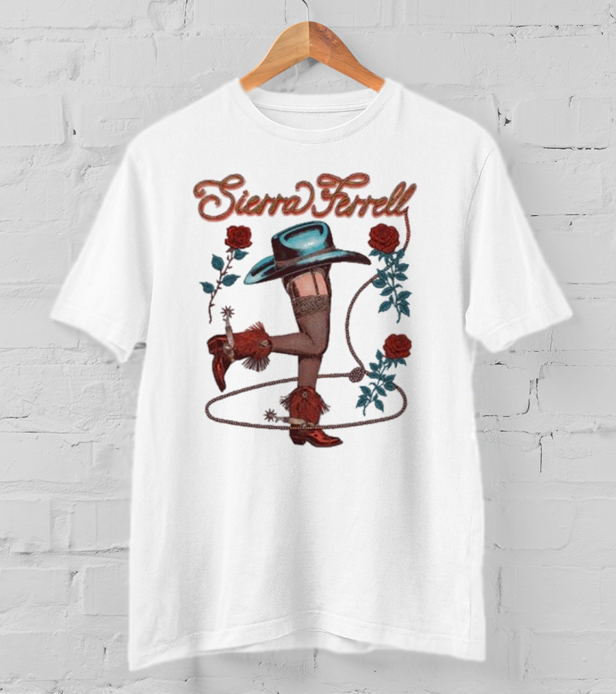 Sierra Ferrell Hat And Legs With Roses And Lasso T-Shirt