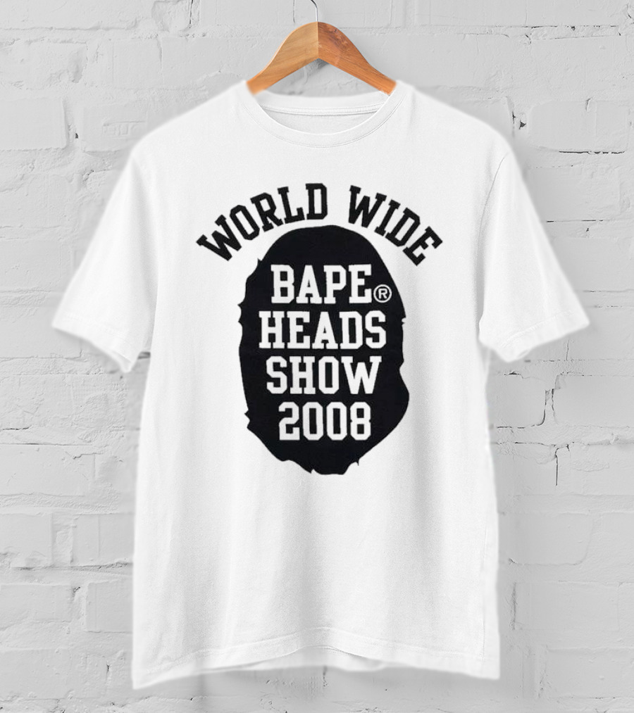 World Wide Bape Heads Show 2008 Black Ape Head T-Shirt