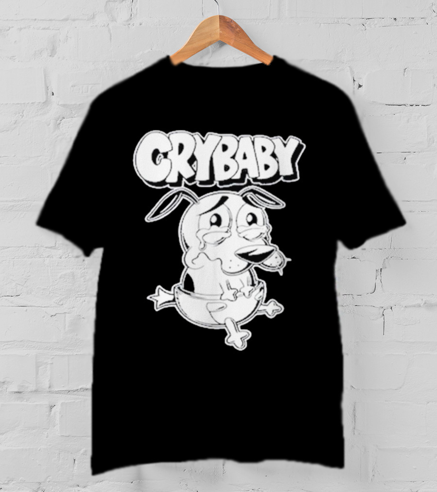 CRYBABY Cartoon Dog Character Large T-Shirt