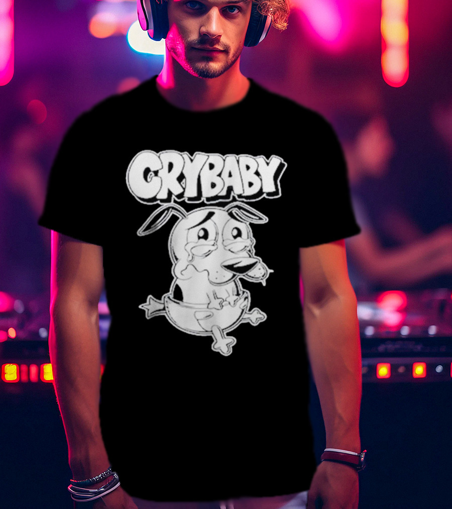 CRYBABY Cartoon Dog Character Large T-Shirt
