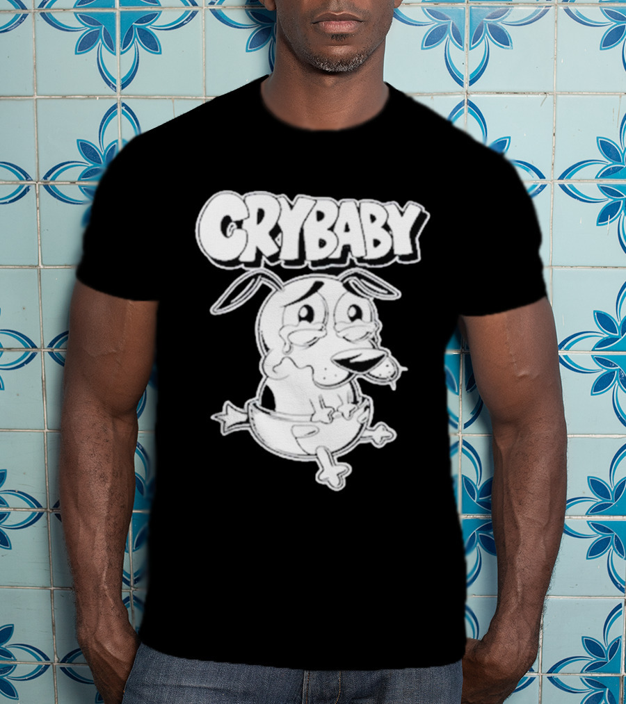 CRYBABY Cartoon Dog Character Large T-Shirt