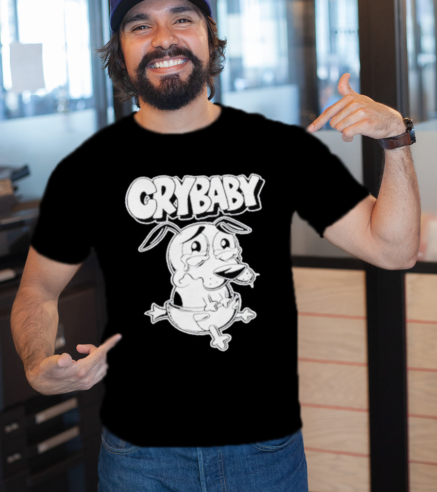 CRYBABY Cartoon Dog Character Large T-Shirt