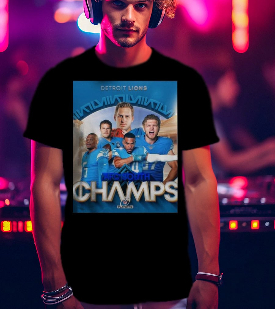 Detroit Lions AFC South Champs Playoffs Team T-Shirt