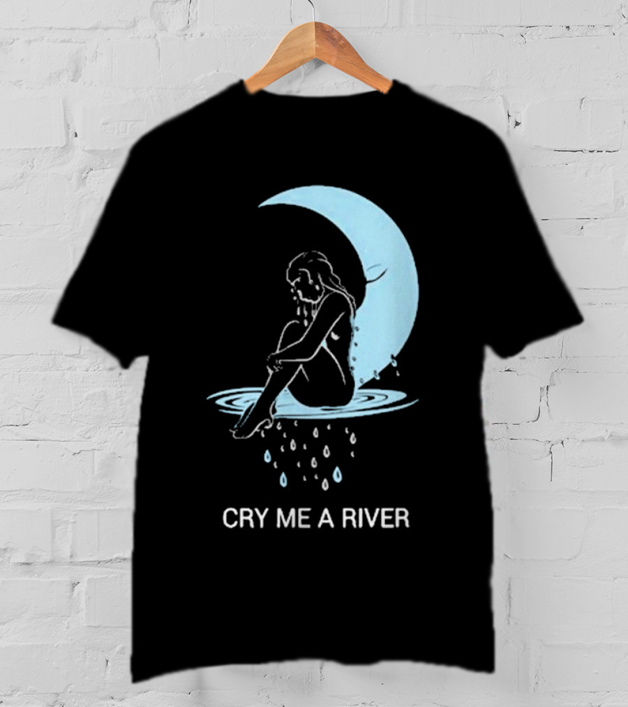 Sean Robinson Cry Me A River Sitting Figure Moon And Water Droplets T-Shirt