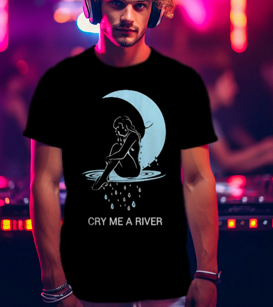 Sean Robinson Cry Me A River Sitting Figure Moon And Water Droplets T-Shirt