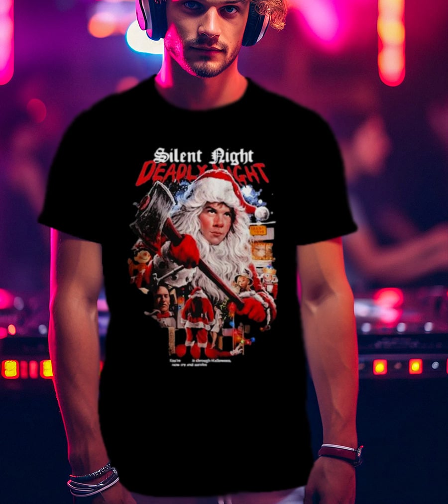 Silent Night Deadly Night Gutter Garbs Christmas Horror Santa Axe T-Shirt