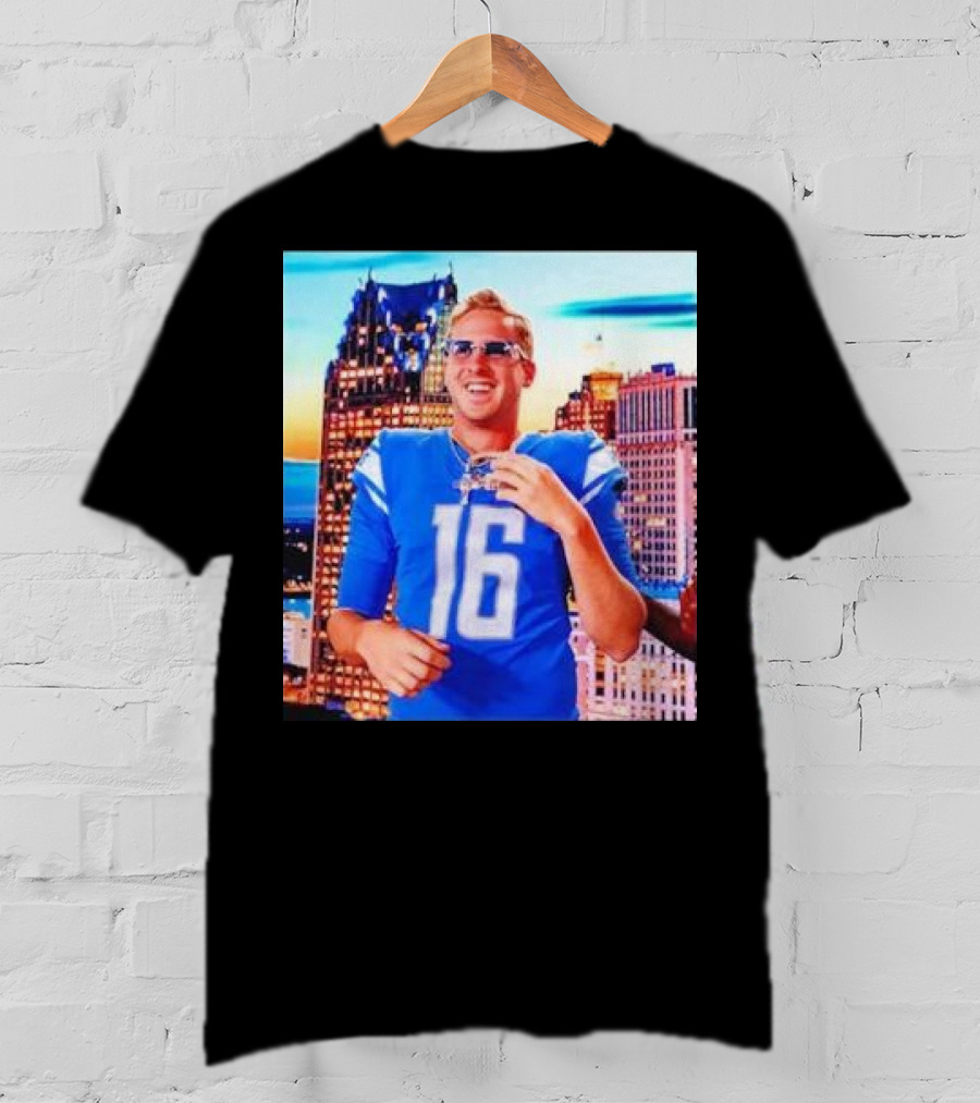 Iced Out Jared Goff Detroit Skyline Football Fashion T-Shirt