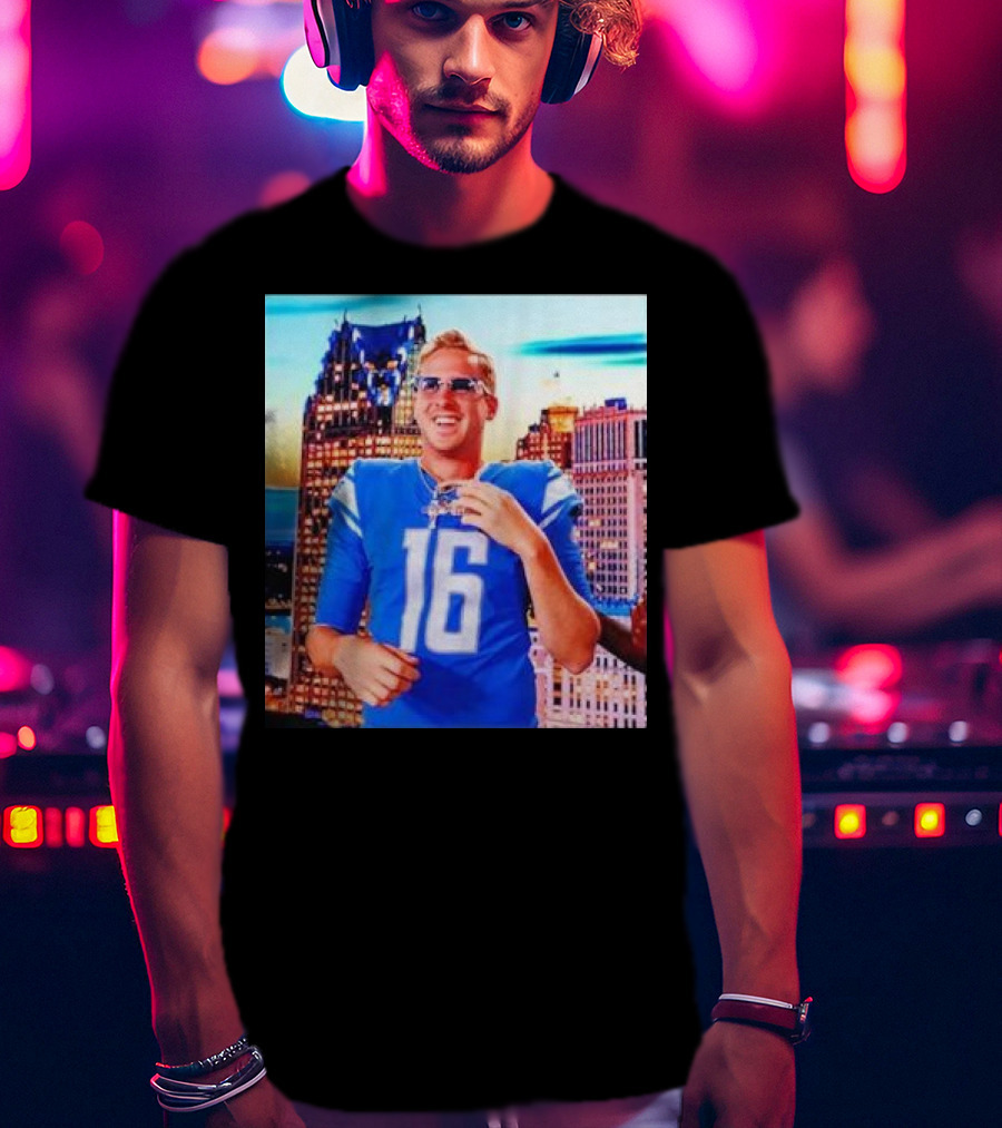 Iced Out Jared Goff Detroit Skyline Football Fashion T-Shirt